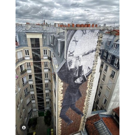JR - wall 2 view from Hotel Paradisio - mk2 Paris_pa_stre