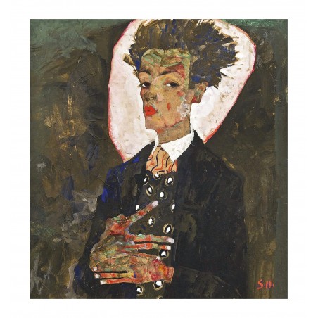 Egon Schiele - autoportrait au gilet - 1911_pa_pmas