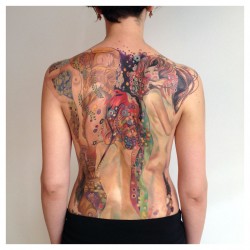Amanda Wachob - tattoo back