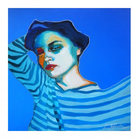 Anna Matykiewicz - Self-portrait in striped top_pa_saatchiart.com+annamat