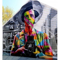 Vivian Maier - Street Art portrait by Eduardo Kobra -...