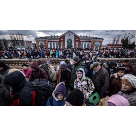 Russo Ukrainian War - Civilians at the Kramatorsk station to before explosion_ph_repo