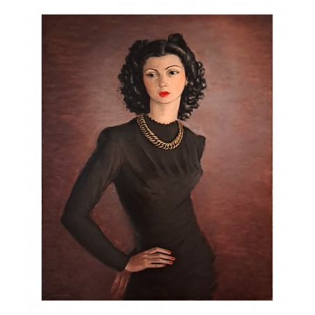 Andre Hambourg - portrait de femme au collier en or - 1941_pa_www.hambourg.com