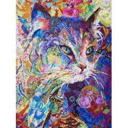 Danny Amazonas  - cat in mosaic quilt