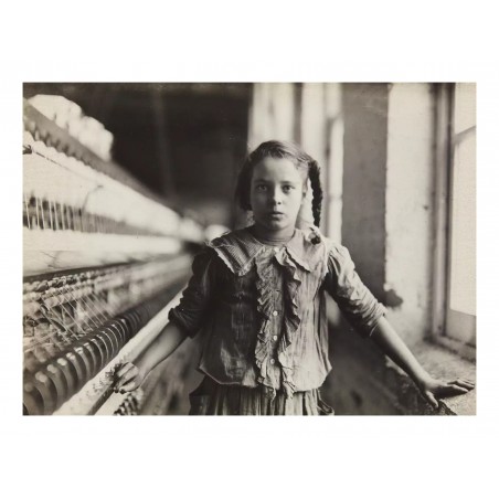 Lewis Wickes Hine - Ten Year Old Spinner in N. Carolina Cotton Mill - 1908_ph_bw_vint