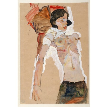 Egon_Schiele - Semi-Nude Girl, Reclining
