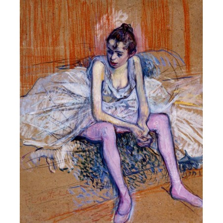 Toulouse Lautrec - Seated Dancer with Pink Stockings - 1890