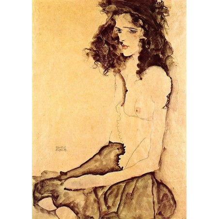 Egon Schiele - Girl in black