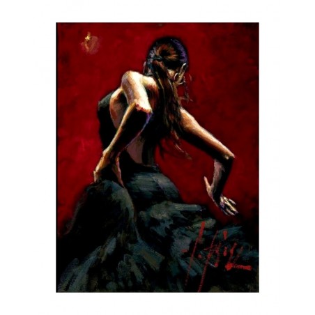 Fabian Perez - Dancer in red black dress