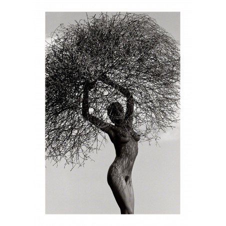 Herb Ritts - Neith with Tumbleweed - Paradise Cove - 1986_ph_mast_bw_nude