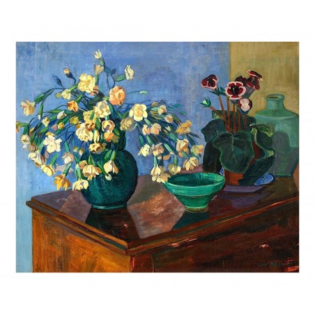 Axel Nilsson - Flowers with a Blue Background_pa_stil