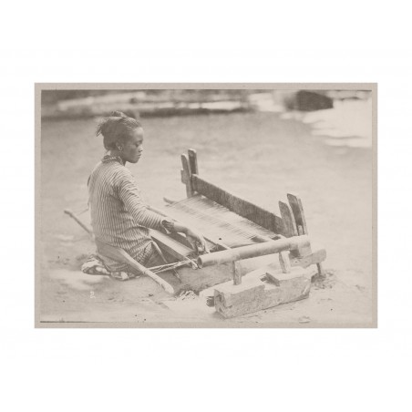 kassian Cephas- A weaver presumably at Yogyakarta - circa 1880_ph_bw_repo_vint