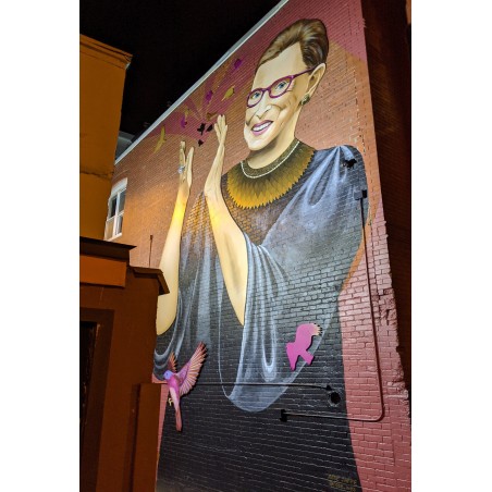 Ruth Bader Ginsburg - mural painted by Rose Jaffe on U Street in DC - Washington - 2019