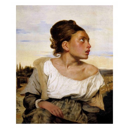 Eugene Delacroix - Girl Seated in a Cemetery - 1824_pa_pmas