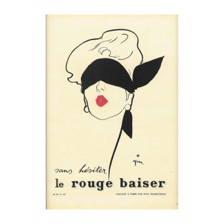 Rene Gruau - affiche Le rouge baiser par Paul Baudecroux - 1949_di_pmas_vint_fash